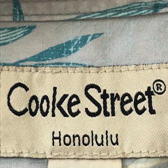 Cooke Street Hawaiian Shirt Men XL Blue Floral Button Up Pocket Short Sleeve - Picture 3 of 12